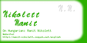 nikolett manit business card